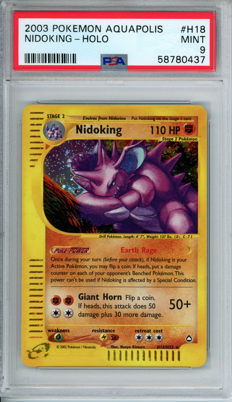 PSA 9 2003 AQUAPOLIS NIDOKING - HOLO