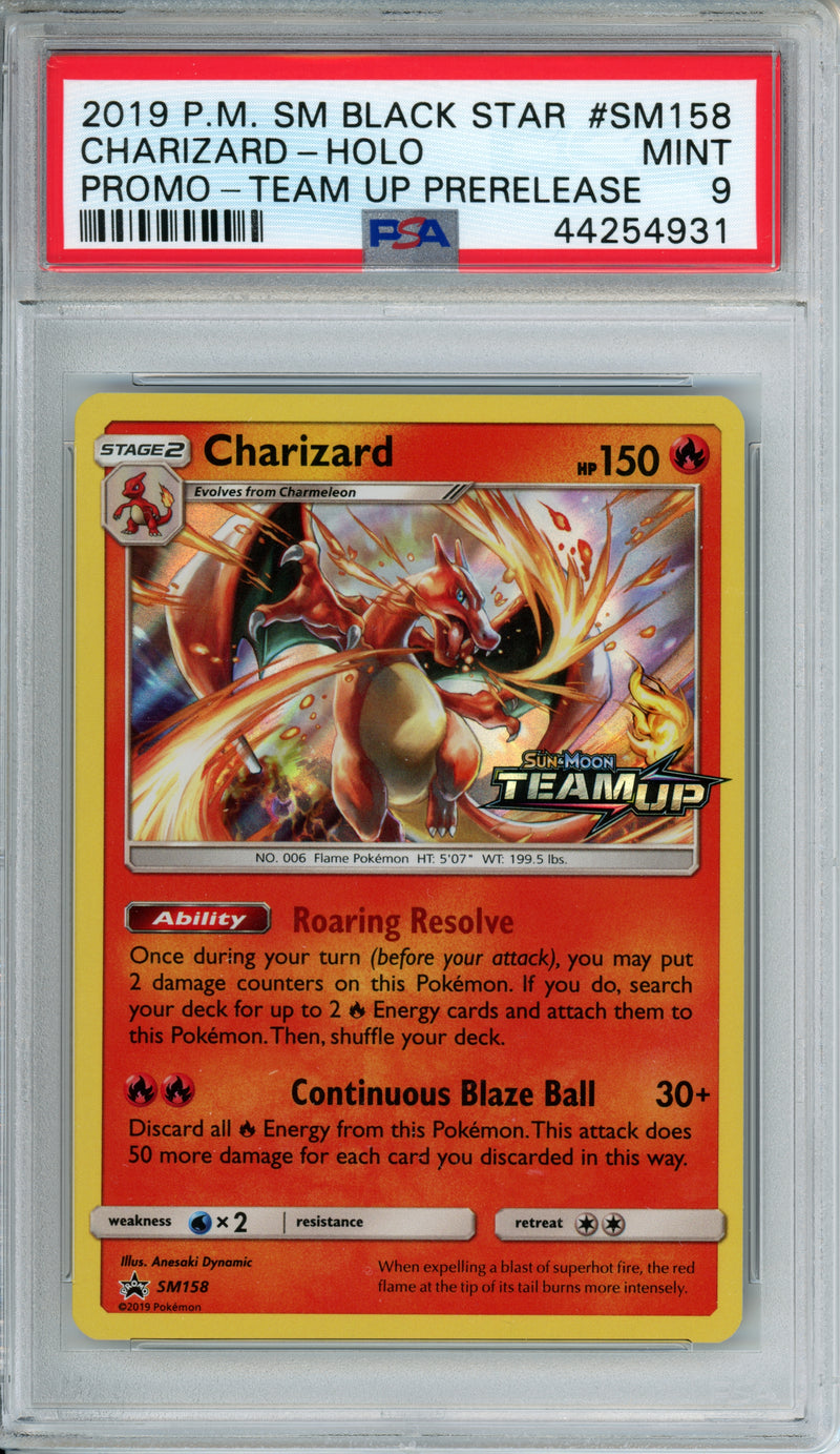 PSA 9 2019 Charizard Team Up Prerelease Promo