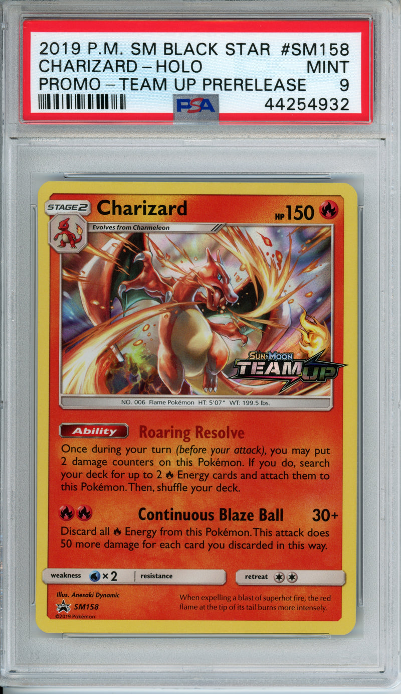 PSA 9 2019 Charizard Team Up Prerelease Promo