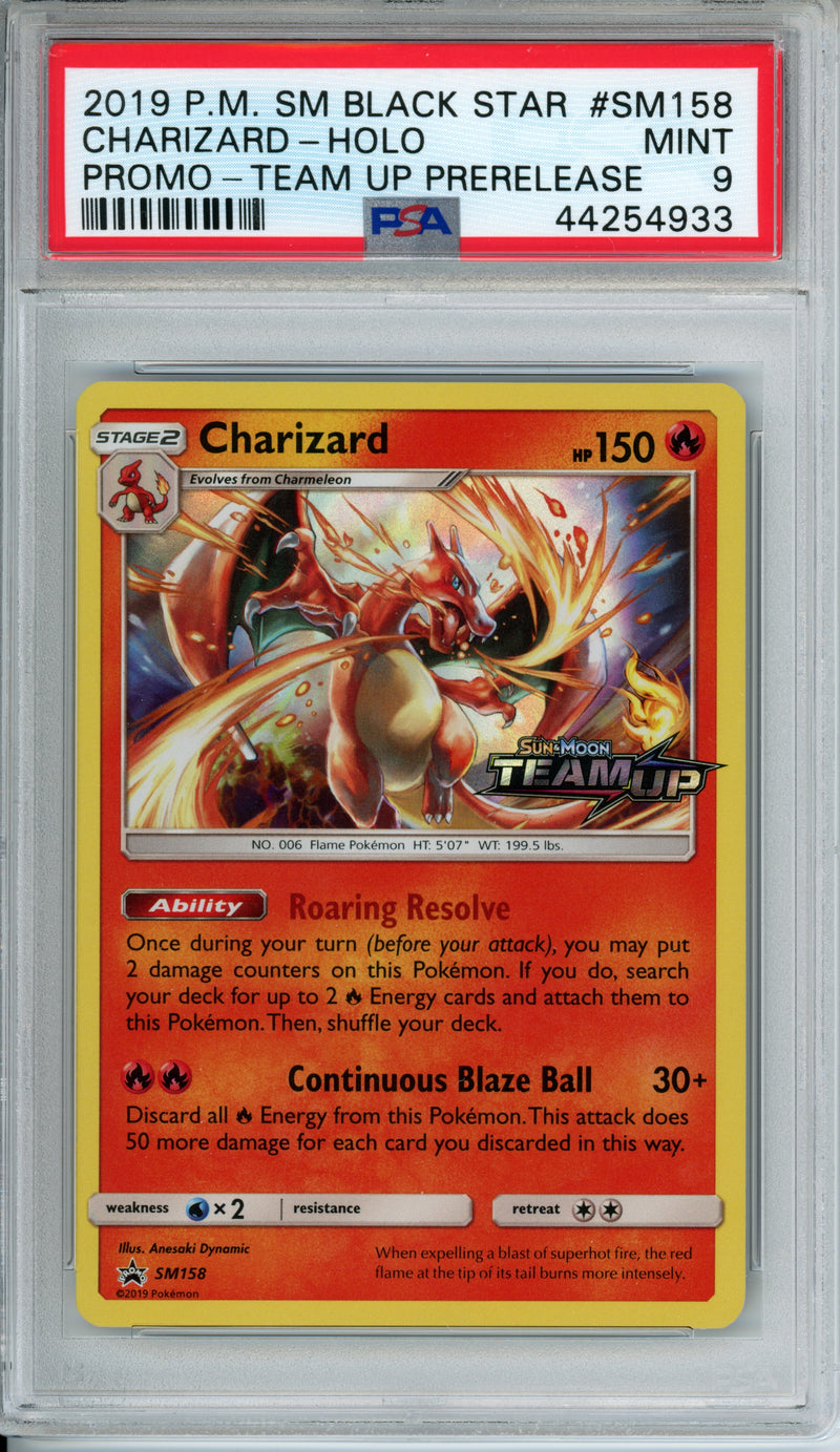 PSA 9 2019 Charizard Team Up Prerelease Promo
