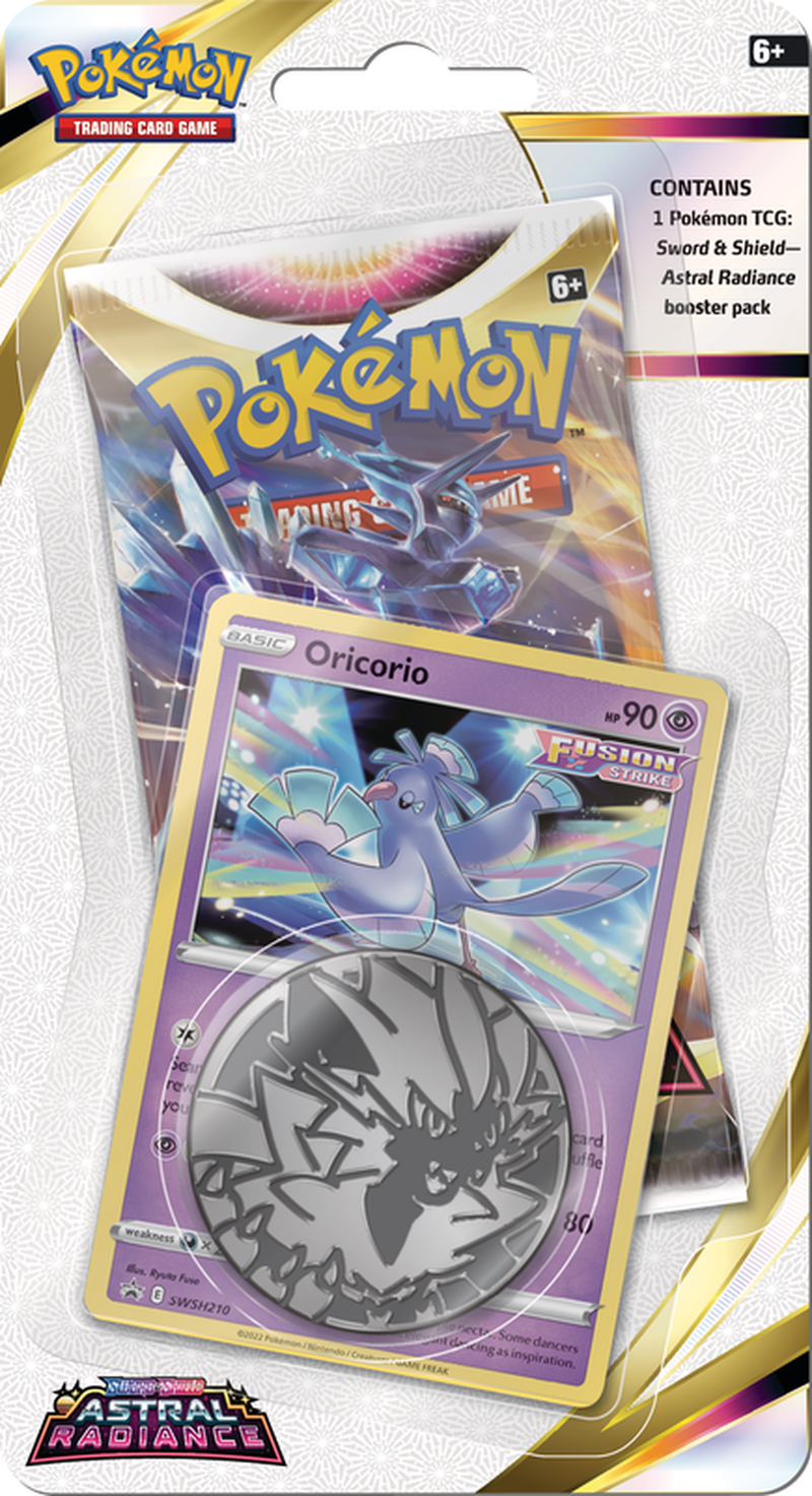 Pokémon TCG: Sword & Shield - Astral Radiance - Blister Pack - Single Booster - Oricorio Promo Card