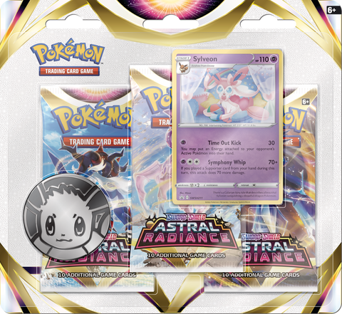 Pokémon TCG: Sword & Shield - Astral Radiance - Blister Pack - Three Boosters - Sylveon Promo Card