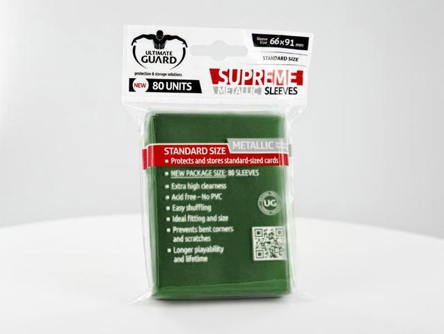 Ultimate Guard - SUPREME SLEEVES - Standard size -  metallic green