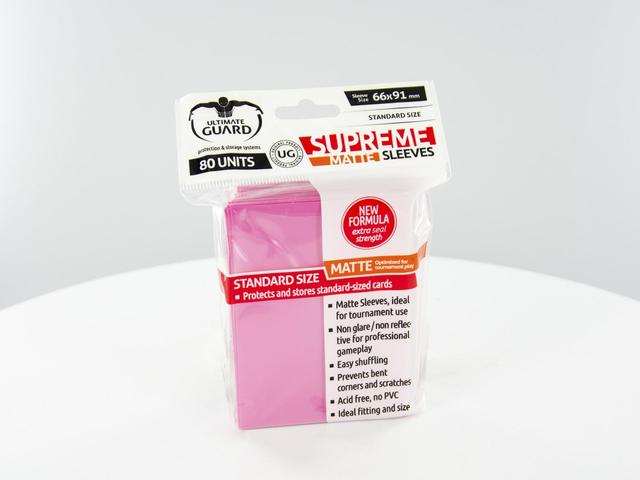 Ultimate Guard - SUPREME SLEEVES MATTE - Standard size -  pink