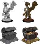 Bronze Dragon Wyrmling & Pile of Sea Found Treasure