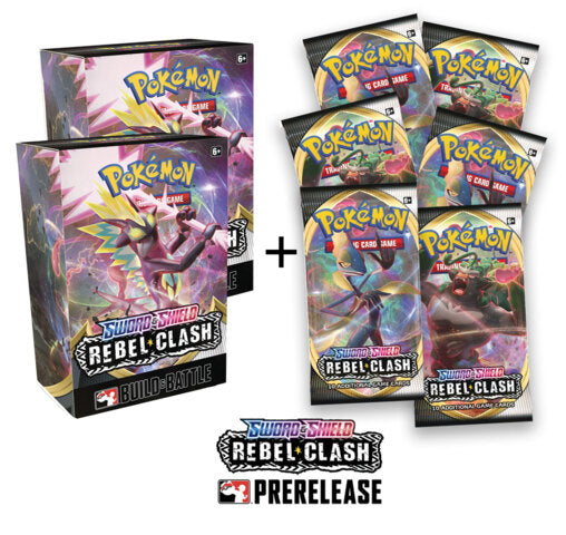 Pokemon Rebel Clash Prerelease Kit x2 + 6 Prize Boosters